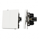Механизм выключателя двухклавишный непроходной SWT-TENDO-MK02-SFPL-WH (230V, 10A) (Arlight, Матовый белый)