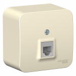 Розетка 1гн ТФ RJ11 о/у молочный изол.пласт.  IP20 Blanca Schneider Electric