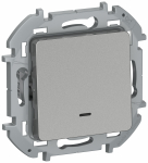 Перекл. 1кл подсв 6L 10АХ б/к 6736621 алюм. INSPIRIA IEK