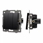 Механизм выключателя трехклавишный непроходной SWT-MK03-PL-BK-V (250V, 10A) (Arlight, -)