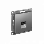 Розетка 1гн комп RJ45 с/у сталь механизм кат.6А AtlasDesign Systeme Electric