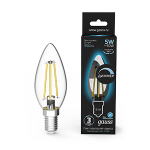 Лампа светодиод 5Вт Свеча 450Лм 4100К Е14 диммируемая LED Gauss Filament 1/10/50