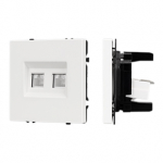 Механизм сдвоенной компьютерной розетки SCT-NOBE-MPC2-SFPL-WH (RJ-45, CAT6) (Arlight, Белый кварц)