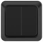 Выключатель Intro Quadro 2-104-05 двойной 10А-250В IP20 ОУ антрацит