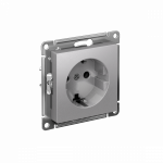 ATLASDESIGN РОЗЕТКА с заземлением, 16А, механизм, АЛЮМИНИЙ