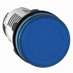 Лампа индикаторная в сборе 1 источник света синяя круглая линза, высокая 24В AC/DC d22.5мм СВЕТОДИОД. (LED) IP54 SE _