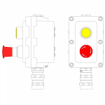 Взрывонепроницаемый пост управления из алюминия LCSD-02-B-MC-L1Y(220)x1-P6E(11)x1-PCMB-KA3MHK