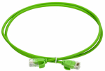 ITK Коммутационный шнур кат.6 UTP 3м slim язычок зел.