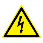 Знак W 08 "Опасность поражения электрическим током" 200х200 мм, пленка самоклеящаяся ГОСТ Р 12.4.026-2015 EKF