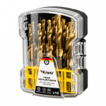 Набор сверл-метчиков (M3x1, M4x1, M5x2, M6x2, M8x2, M10x2) Р6М5, ТИТАН, 10 шт. KRANZ