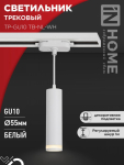 Светильник трековый подвесной TP-GU10 TB-NL-WH с подсв. 200мм, шнур 1м, белый IN HOME