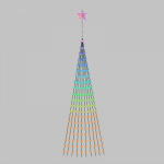 Умная гирлянда Роса с крупными каплями и звездой на елку 9 нитей, 2м, 190 LED RGB, мягкий зеленый провод, IP20, USB NEON-NIGHT