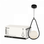 Светильник подвесной под лампу AURORA DROP-G9-BL 1хG9 матовый плафон, черный корпус IN HOME