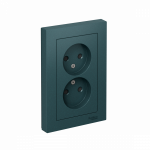 Розетка 2гн без З/К шторки с/у изумруд в сборе 16А AtlasDesign Systeme Electric