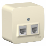 Розетка 2гн комп+ТФ RJ45+RJ11 о/у молочный изол.пласт. кат.5е IP20 Blanca Schneider Electric