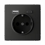 Розетка 1гн c З/К+2хUSB typeА+ typeС с/у базальт механизм 16А ArtGallery Systeme Electric (1/8/16)