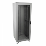 Шкаф напольный разобранный 19   IT-CQE-N 32U 600x600мм, крыша с вырубкой, дверь стекло и сплошная металл, одинарные боковые панели, серый RAL7035