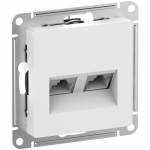 Розетка 2гн комп+комп RJ45+RJ45 с/у белый механизм кат.6А AtlasDesign Systeme Electric