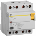 УЗО 4Р 100А 100мА 4,5кА тип AC ВД1-63 IEK (1/24)