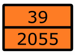 Знак для маркировки опасных грузов "Номер ООН 39/2055" ГОСТ Р 52290-2004 300х400 мм, пленка самоклеящаяся ГОСТ 19433-88 EKF