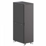 Шкаф напольный разобранный 19   IT-CQE-N 47U 800x800мм, крыша с вырубкой, сплошная металл и двойная сплошная металл, двойные боковые панели, черный RA