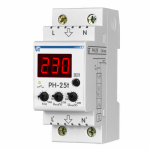 Однофазное реле напряжения РН-25t, 25А, 220В, 2P, DIN, индикация напряжения, термозащита, журнал аварий