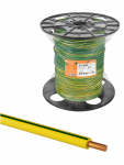 Провод ПуВнг(А)-LS 1х2,5 ГОСТ на катушке (500м), желто-зеленый TDM