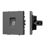 Механизм телефонной розетки SCT-NOBE-MTL1-SFPL-GR (RJ-11, 4C) (Arlight, Серый базальт)