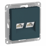 Розетка 2гн комп+комп RJ45+RJ45 с/у изумруд механизм кат.5е AtlasDesign Systeme Electric (1/10)