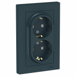 Розетка 2гн с З/К шторки с/у изумруд в сборе 16А AtlasDesign Systeme Electric