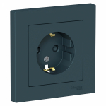 Розетка 1гн с З/К шторки с/у изумруд в сборе 16А AtlasDesign Systeme Electric (10/10)