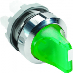 Селекторный переключатель 2-позиц. с рукояткой цвет зеленый 22мм с подсветкой, без фиксации, IP66 ABB COS/SST светосигнальная аппаратура