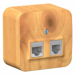 Розетка 2гн комп+ТФ RJ45+RJ11 о/у ясень изол.пласт. кат.5е IP20 Blanca Schneider Electric