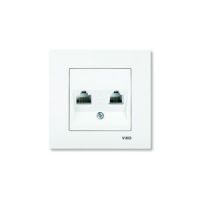 Розетка 2гн ТФ+ТФ RJ11+RJ11 с/у белый Lilium Natural Kare Makel (1/12/120)