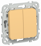 FLITE Выключ. жалюзи с блок. 10А ВЖ42-2-0-ФлЗ зол. IEK