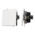 Механизм выключателя двухклавишный проходной SWT-TENDO-MKP2-PL-WH (230V, 10A) (Arlight, Белый)