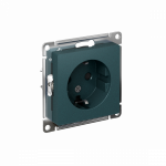 Розетка 1гн с З/К шторки с/у изумруд механизм 16А AtlasDesign Systeme Electric