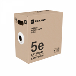 Кабель витая пара U/UTP, CAT 5е, ZH нг(А)-HF, 4x2x0,52 мм, 24AWG, INDOOR, SOLID, серый, 305м, РФ REXANT