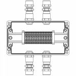 Взрывозащищенная клеммная коробка из полиэстера TBE-P-04-(16xCBC.4)-2xKA2MHK(A)-1xKA2MHK(C)1Ex e IIC Т5 Gb / Ex tb IIIC T95°C DbIP66/КЗ