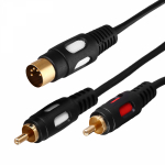 Шнур  DIN 5PIN Plug - 2 RCA  Plug  1.5М  (GOLD)  REXANT (1/10/200)