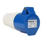 Розетка силовая кабельная переносная 3P 16А 220-230 в (50+60 гц) синяя пластик ip44 КЭАЗ