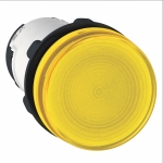 Лампа индикаторная в сборе 1 источник света желтая круглая линза, плоская 250В AC d22.5мм BA9S IP54 SE _