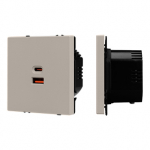 ARL NOBE USB Розетка тип A+C софт-тач кашемир SCT-MUAC-SFPL-FC-CA (65W, QC3) (Arlight, -)