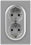 Розетка ЭРА Arktik 16-2104-03 двойная с заземлением 2X2P+E Schuko 16А-250В алюминий
