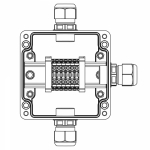 Взрывозащищенная клеммная коробка из полиэстера TBE-P-03-(6xCBC.4)-1xPACMP(A)-1xPACMP(C)-1xPACMP(D)1Ex e IIC Т5 Gb / Ex tb IIICT95°C Db IP66