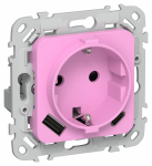 FLITE Роз.с з/к/ш 16А USB AC 20Вт б/к РСЮшс11-1-ФлПр пур IEK