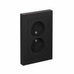 Розетка 2гн без З/К шторки с/у карбон в сборе 16А AtlasDesign Systeme Electric (6)