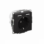Розетка 1гн с З/К+2хUSB с/у карбон механизм AtlasDesign Systeme Electric (1/10)