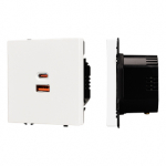 ARL NOBE USB Розетка тип A+C софт-тач белый кварц SCT-MUAC-SFPL-FC-WH (65W, QC3) (Arlight, -)