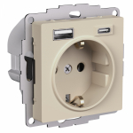 Розетка 1гн c з/к USB typeА+ typeС с/у песочный AtlasDesign Systeme Electric(1/16)